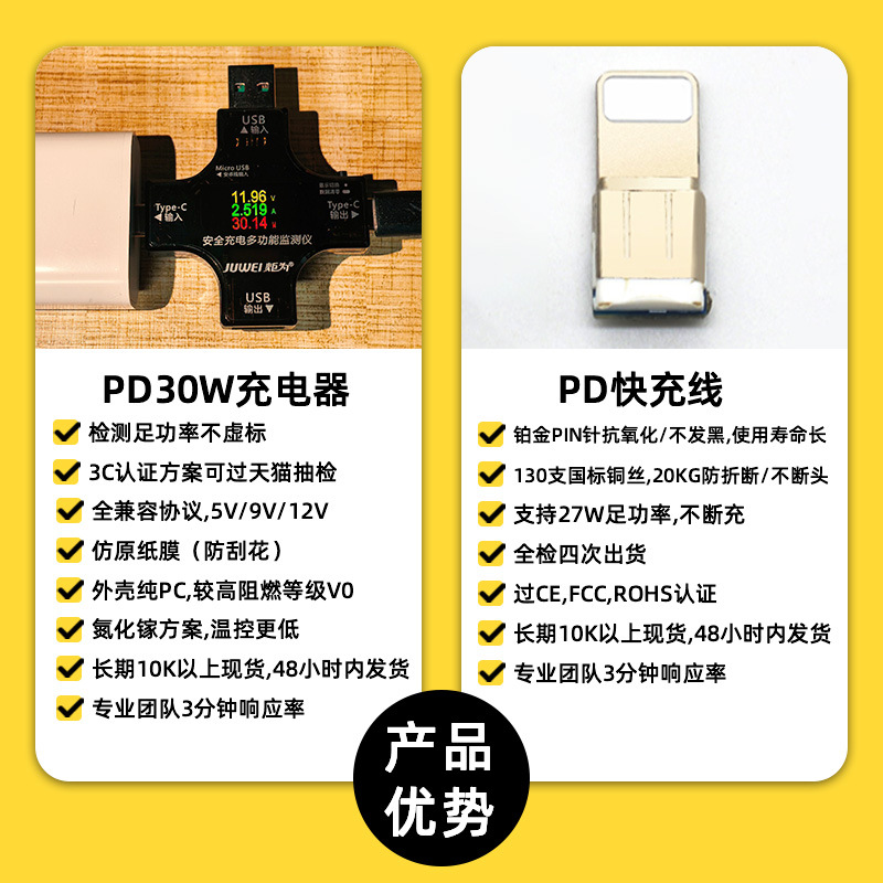 30w適用蘋果快充iphone14充電器12pro快充頭13充電頭xr手機PD套裝 3