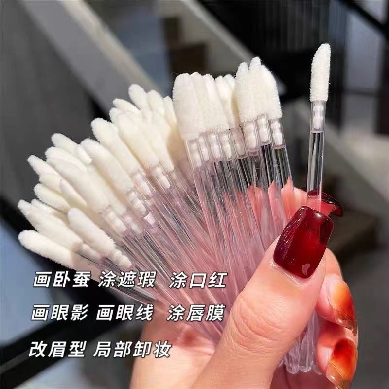一次性脣刷棒植絨口紅刷女脣膏彩釉遮瑕攜便化妝師專用美睫清潔棒 2