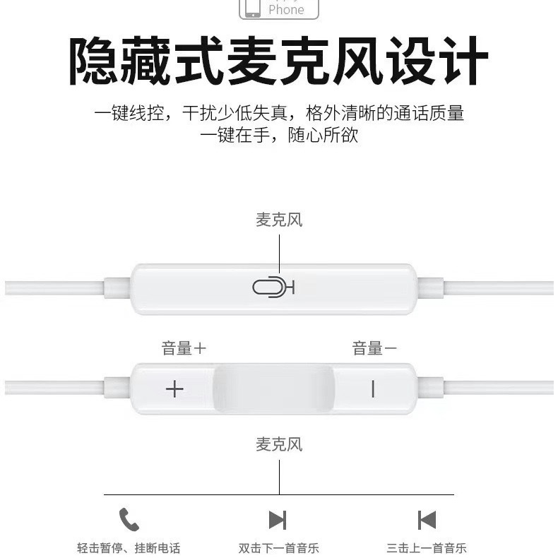 適用於蘋果藍牙耳機iphone7-14Pro線控耳機 lightning彈窗耳麥 4
