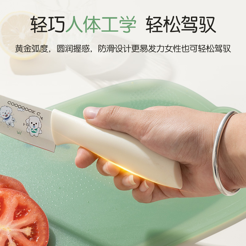 不鏽鋼女士印花小狗廚師刀水果刀菜刀家用廚房切菜刀寶寶輔食刀具 3