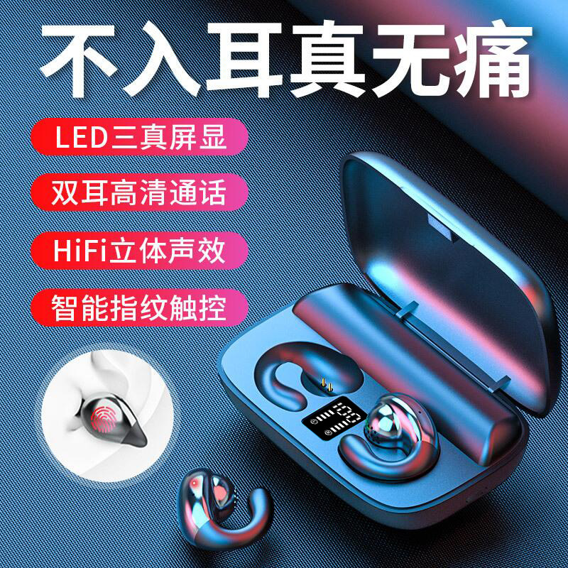 跨境私模S19無線藍牙耳機數顯觸控5.4不入耳雙耳迷你運動通話通用