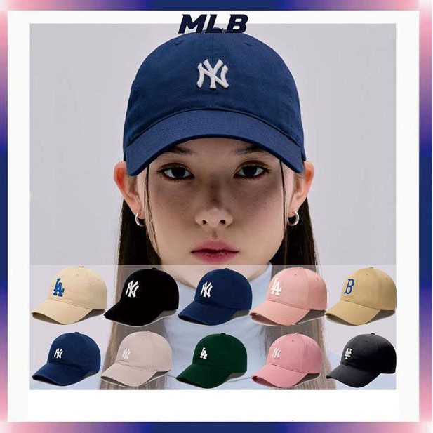 mlb棒球帽韓國大小標ny鴨舌帽男女休閒百搭軟頂遮陽防曬la帽子ins 1