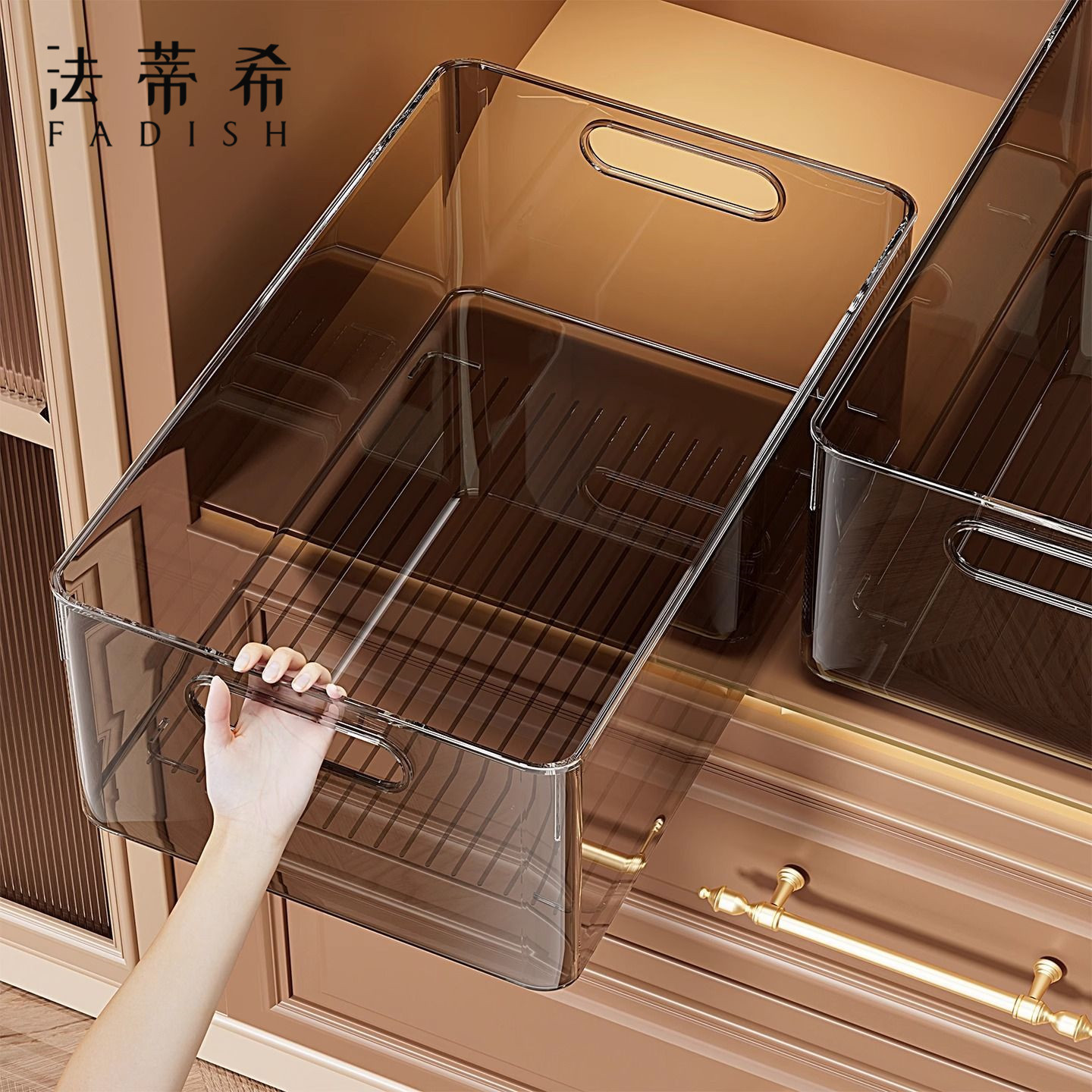 桌面收納盒亞克力透明盒子零食長方形化妝品整理盒桌上雜物儲物盒