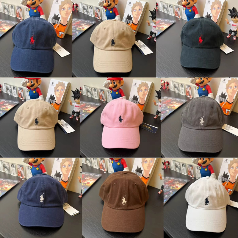 可掃碼RL拉夫帽子女士鴨舌帽小馬標刺繡灰色軟頂男polo保羅棒球帽