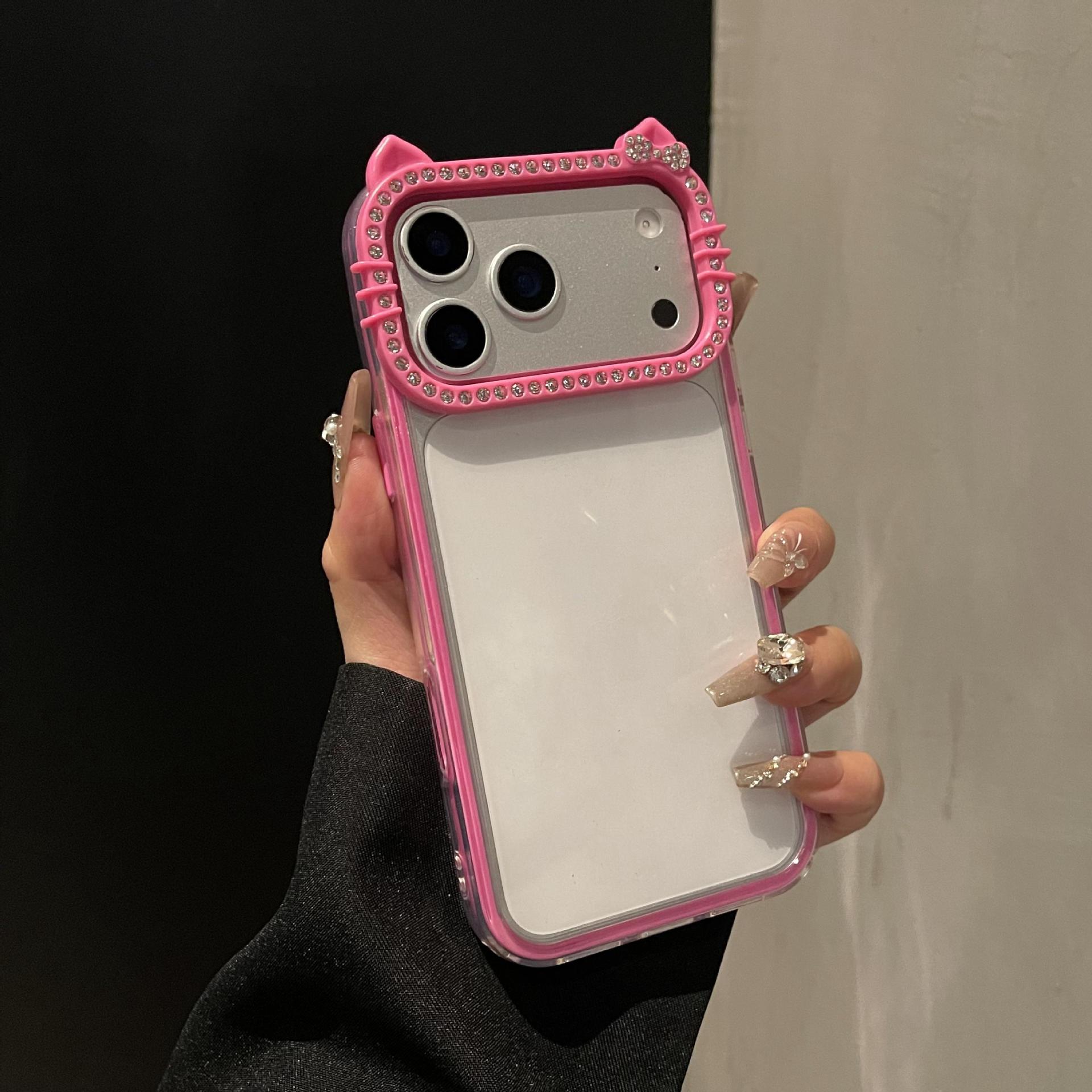 KT耳朵滴膠透明殼適用iPhone17手機殼15蘋果15promax亞克力16凹槽 4