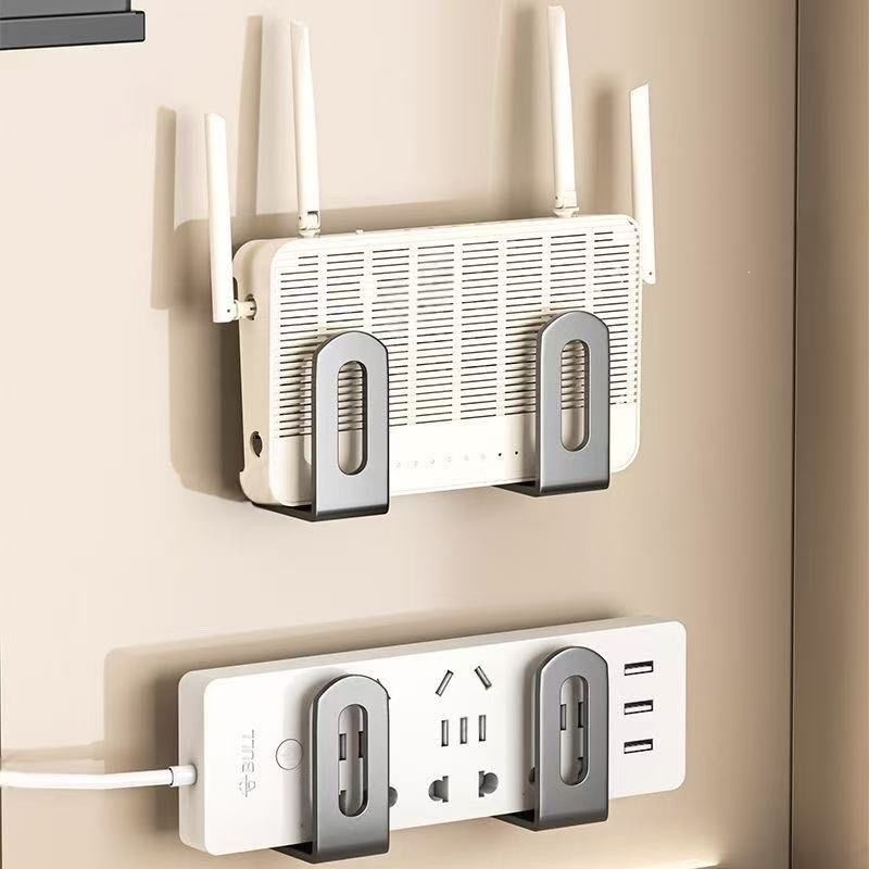 路由器放置架壁掛家用插排固定器免打孔wifi置物架牆上機頂盒支架 4