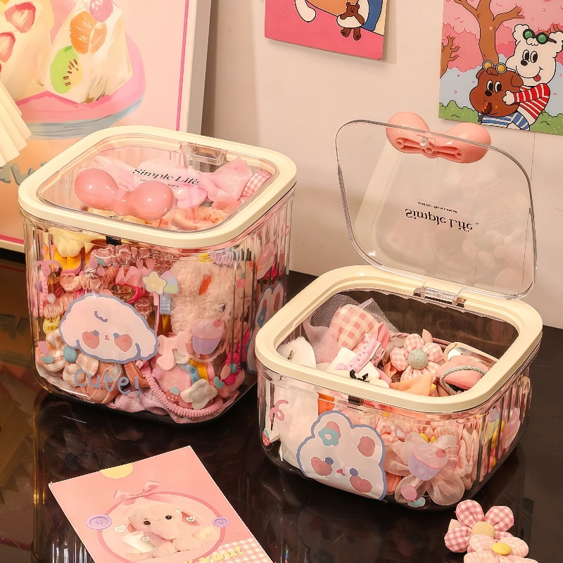 兒童髮飾收納盒小女孩頭繩皮筋飾品盒髮夾髮卡頭飾大容量首飾盒子