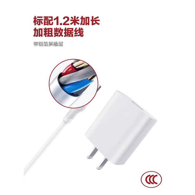 紅果C5 5V/2A充電器USB插頭手機快充頭適用華為Type-c/安卓V8套裝 3