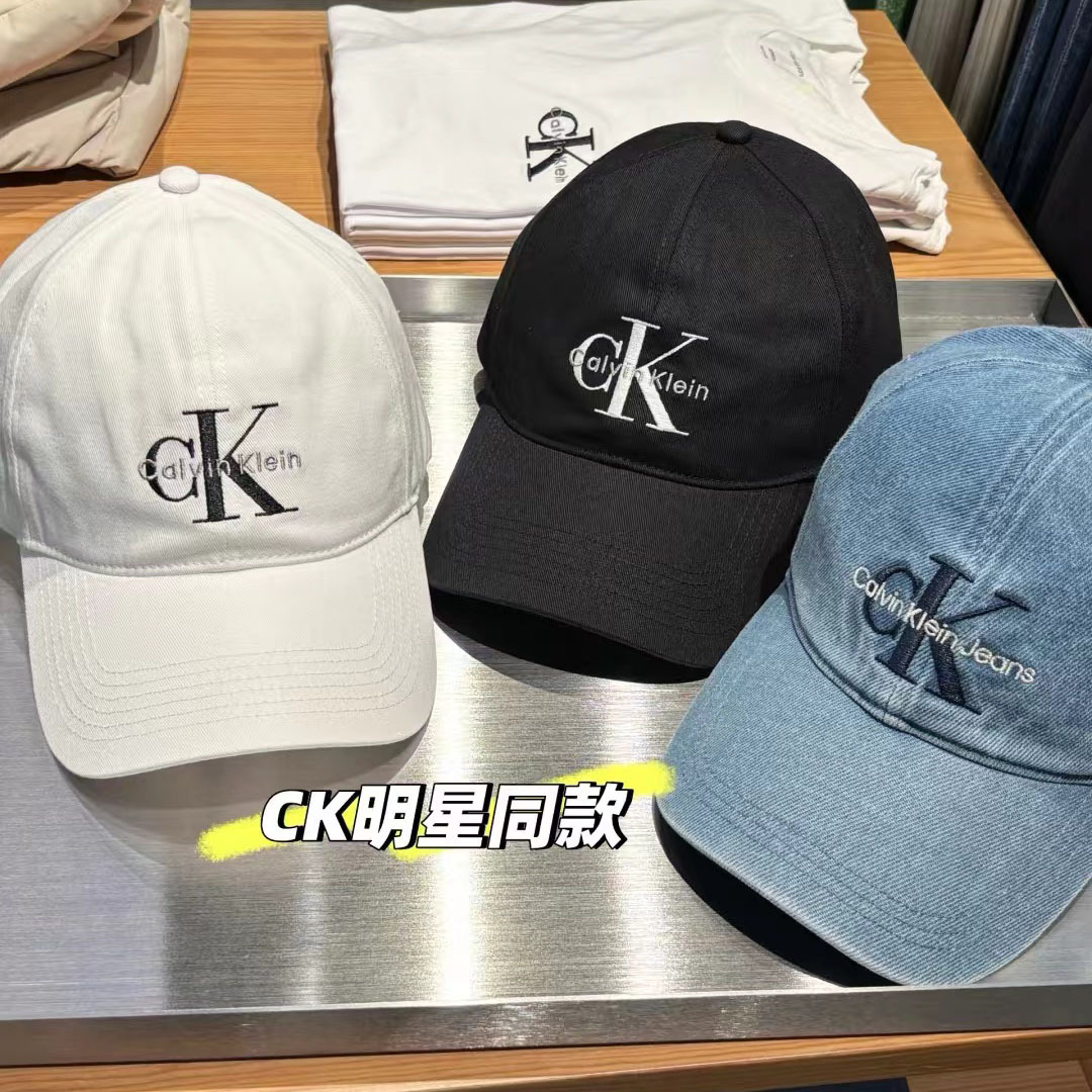 Jennie棒球帽26新款男女情侶潮流ck字母刺繡遮陽休閒帽牛仔鴨舌帽 1