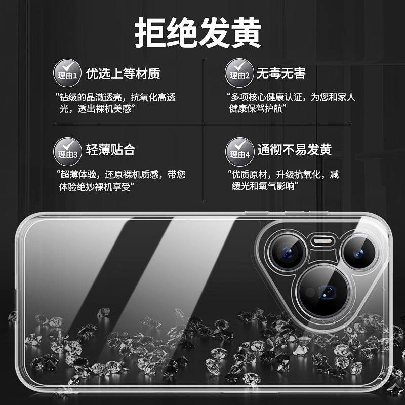 適用華為pura70PRO手機殼p80pro/p50/p90prop30pro透明軟殼防指紋 2