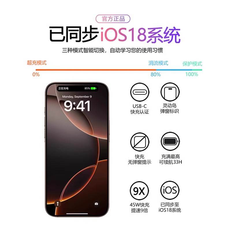 【官方正品】適用蘋果15/17充電線編織快充線iPhone16Pro數據線 3