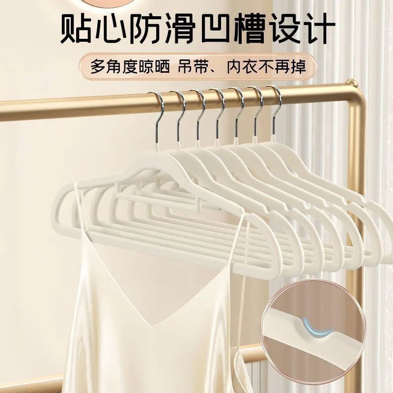 植絨衣架無痕防肩角防滑家用整理師收納成人衣撐塑料加粗衣服架子 3