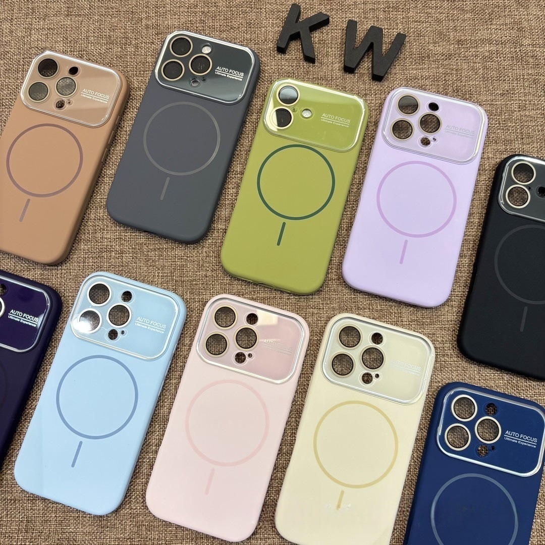 適用蘋果18promax大視窗細圈磁吸手機殼iPhone17液態矽膠保護套13 3