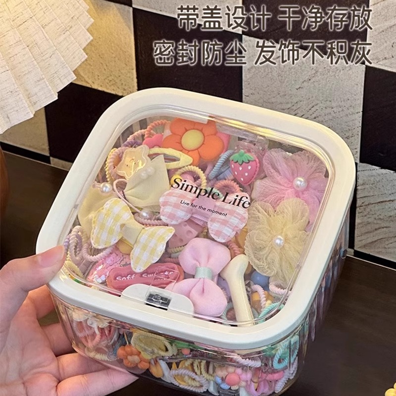 兒童髮飾收納盒小女孩頭繩皮筋飾品盒髮夾髮卡頭飾大容量首飾盒子 4