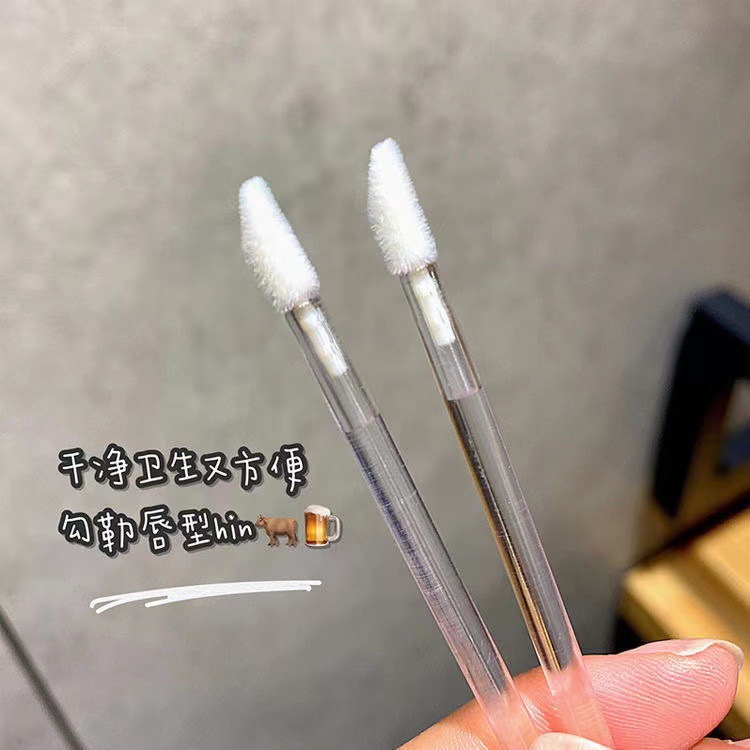 一次性脣刷棒植絨口紅刷女脣膏彩釉遮瑕攜便化妝師專用美睫清潔棒 4