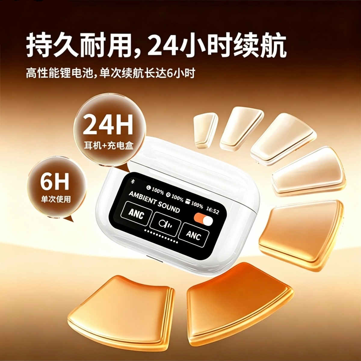 新款無線入耳式藍牙耳機a9pro彩屏降噪超長續航華強北運動耳機 2