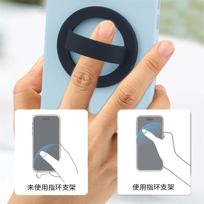 爆款手機矽膠磁吸支架適用iphone手機背貼支架磁吸指環扣防摔防滑 3