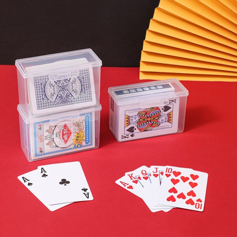 撲克牌奧特曼遊戲卡收納盒透明塑料盒證件卡片練習牌名片整理盒子