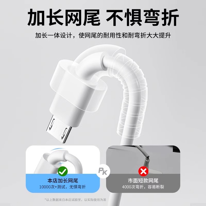 6A數據線USB快充電線適用華為榮耀安卓手機通用單頭原梯形充電線 3