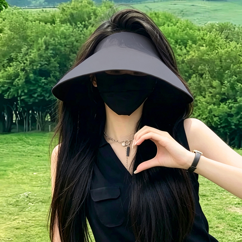 大帽簷可摺疊防曬帽女夏季防紫外線遮陽帽無痕空頂帽戶外摺疊帽子 4