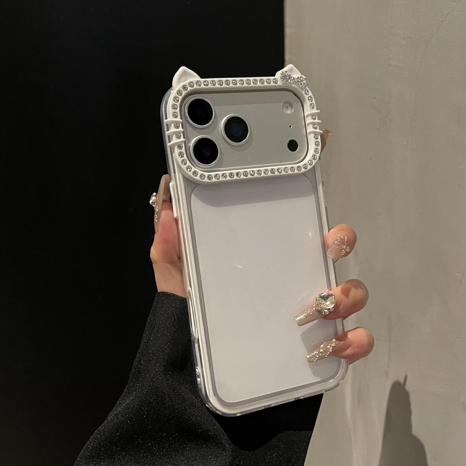 KT耳朵滴膠透明殼適用iPhone17手機殼15蘋果15promax亞克力16凹槽 3