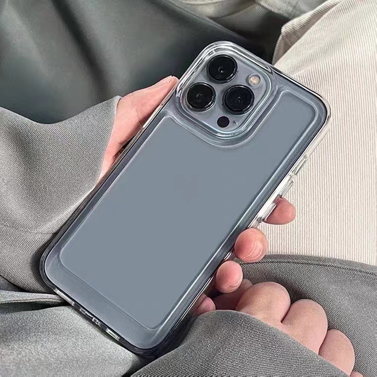 簡約適用蘋果17手機殼12矽膠11防摔iphone13promax加厚透明太空