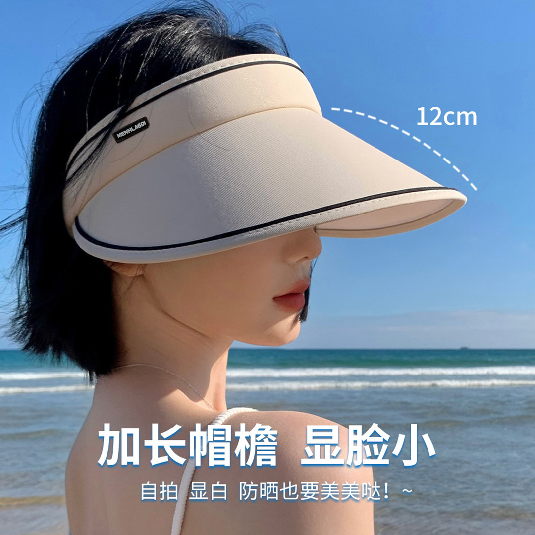 UPF50+夏季大帽簷防曬帽女uv紫外線空頂陽帽子騎車遮臉百搭防曬帽 2