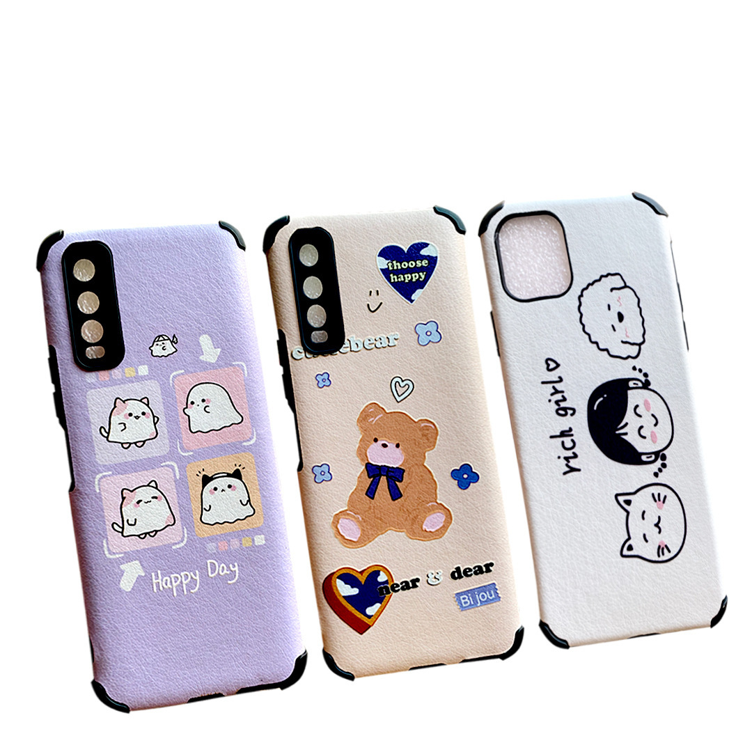 小羊皮貼皮適用opporeno16手機殼新a7promax卡通彩繪軟套findx9sp 5