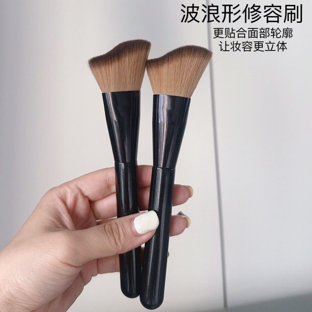 波浪修容刷側臉刷貼合臉部輪廓刷斜角臉頰修容化妝刷軟毛腮紅刷 4