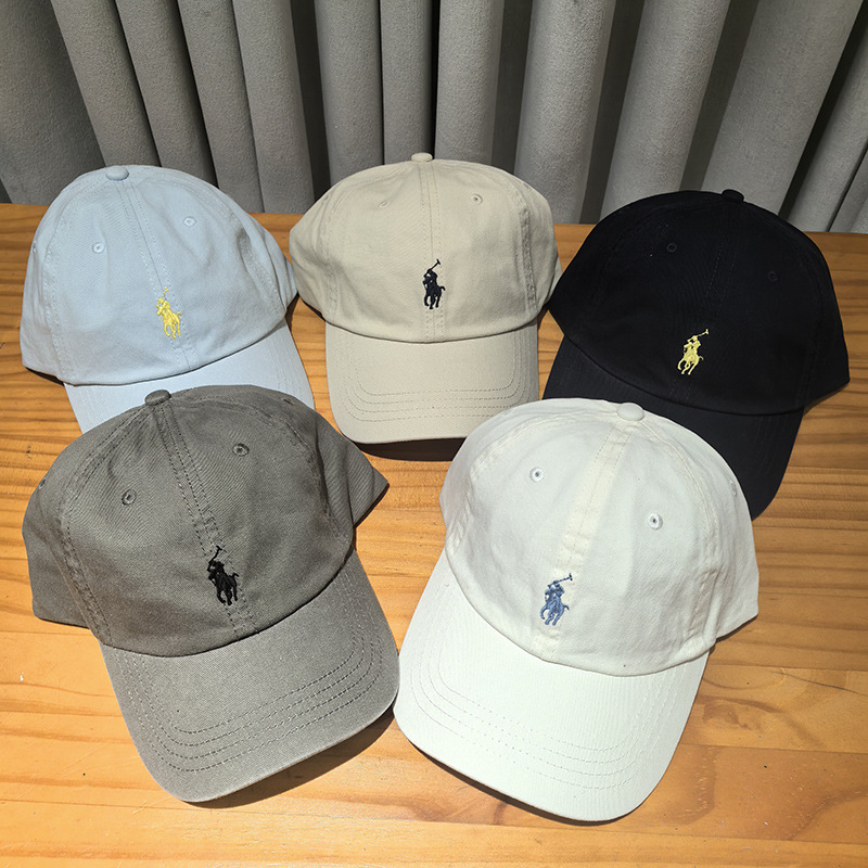 掃碼RL拉夫帽子polo保羅水洗棒球帽男女灰色小馬刺繡顯臉小鴨舌帽 1