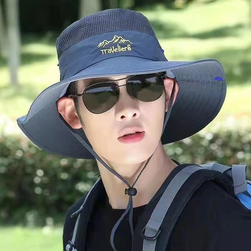 帽子男士夏天遮陽帽登山釣魚太陽帽戶外透氣防曬帽男騎車帽漁夫帽