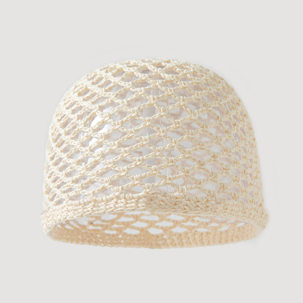 薄款純色網狀棉線帽 女士鏤空手工帽透氣防曬百搭時尚勾花帽批發 3