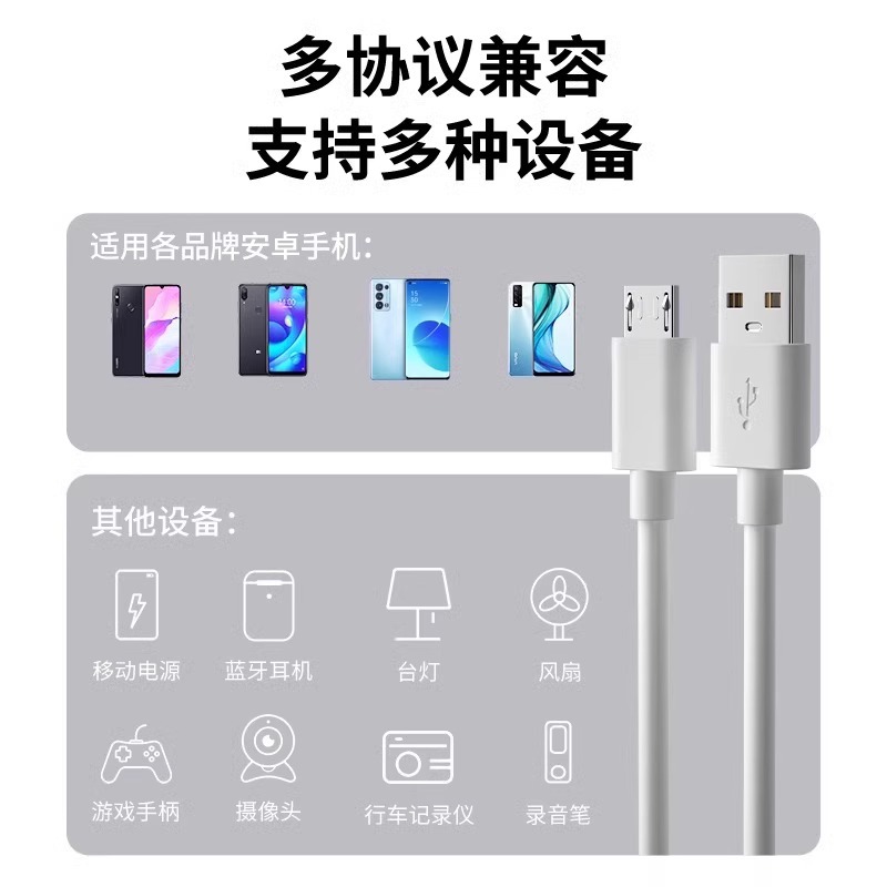 6A數據線USB快充電線適用華為榮耀安卓手機通用單頭原梯形充電線 4