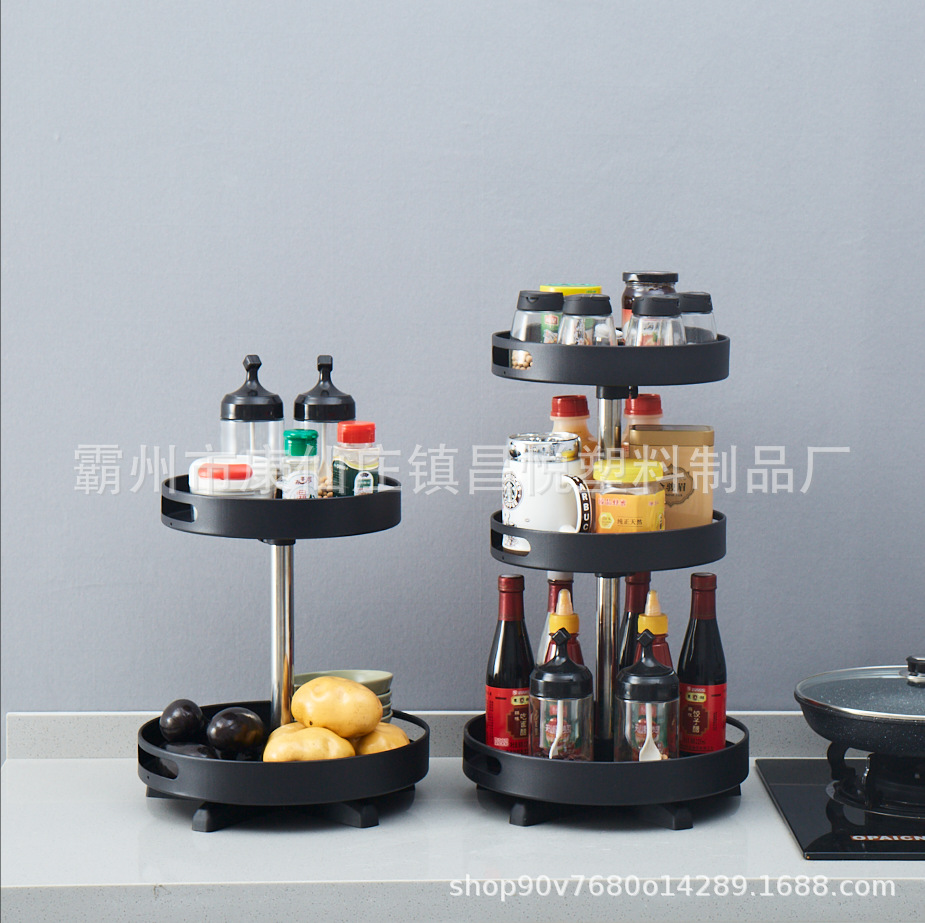 360度廚房旋轉調料架檯面用品作料味收納架置物架可旋轉收納架 4