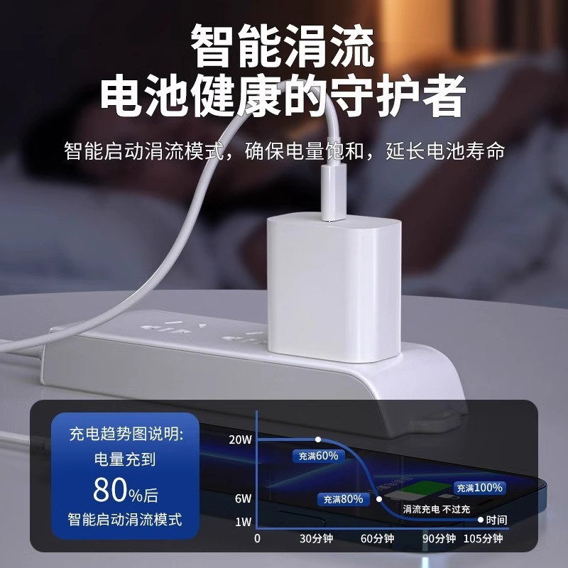適用於蘋果120W快充頭iPhone12 13 14手機充電器PD原廠數據線套裝 3