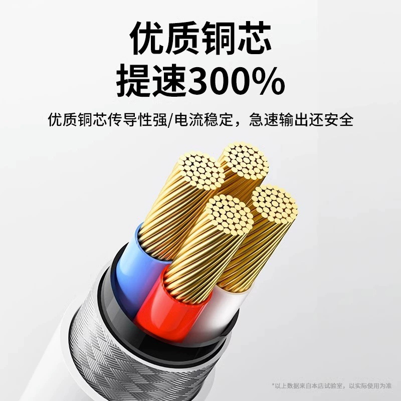 6A安卓快充數據線適用V8梯形插口手機MicroUSB充電線手機數據線 3