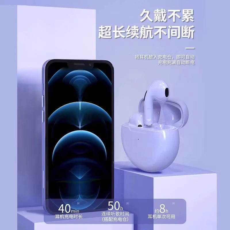 熱款pro6藍牙耳機tws商務無線藍牙5.0運動觸摸遊戲 3
