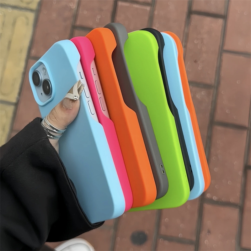 純色膚感磨砂適用蘋果17pro手機殼iphone16pro超薄15pro半包14pro